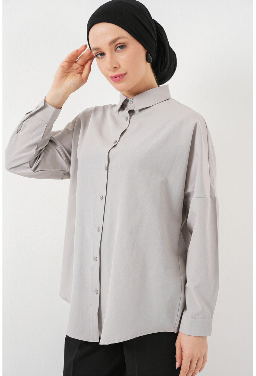 103901 Oversize Basic Tesettür Gömlek