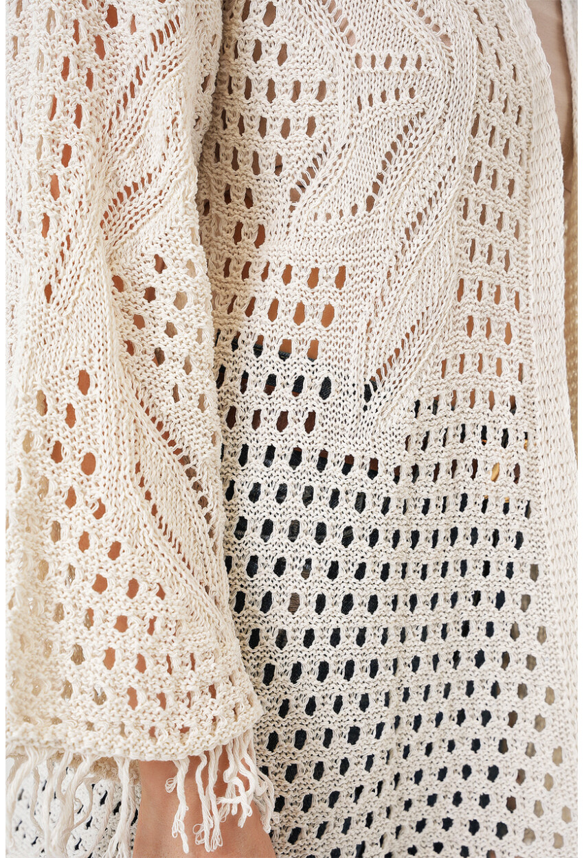 15857 Openwork Oversized Cardigan