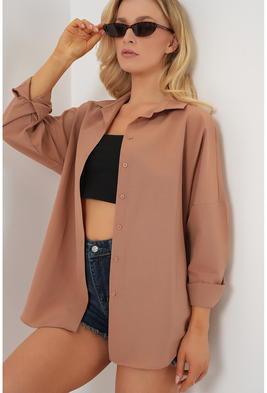 3900 Oversized Long Basic Shirt