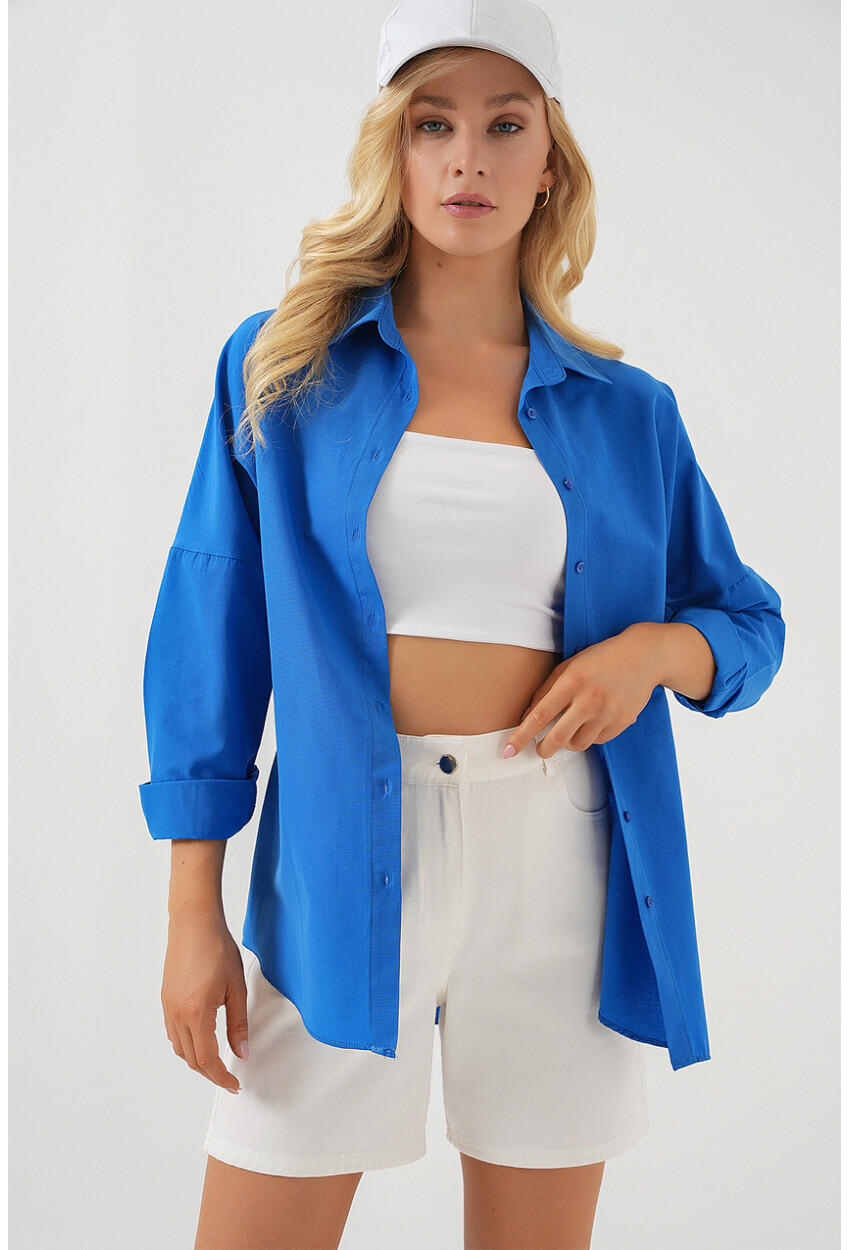 3900 Oversized Long Basic Shirt