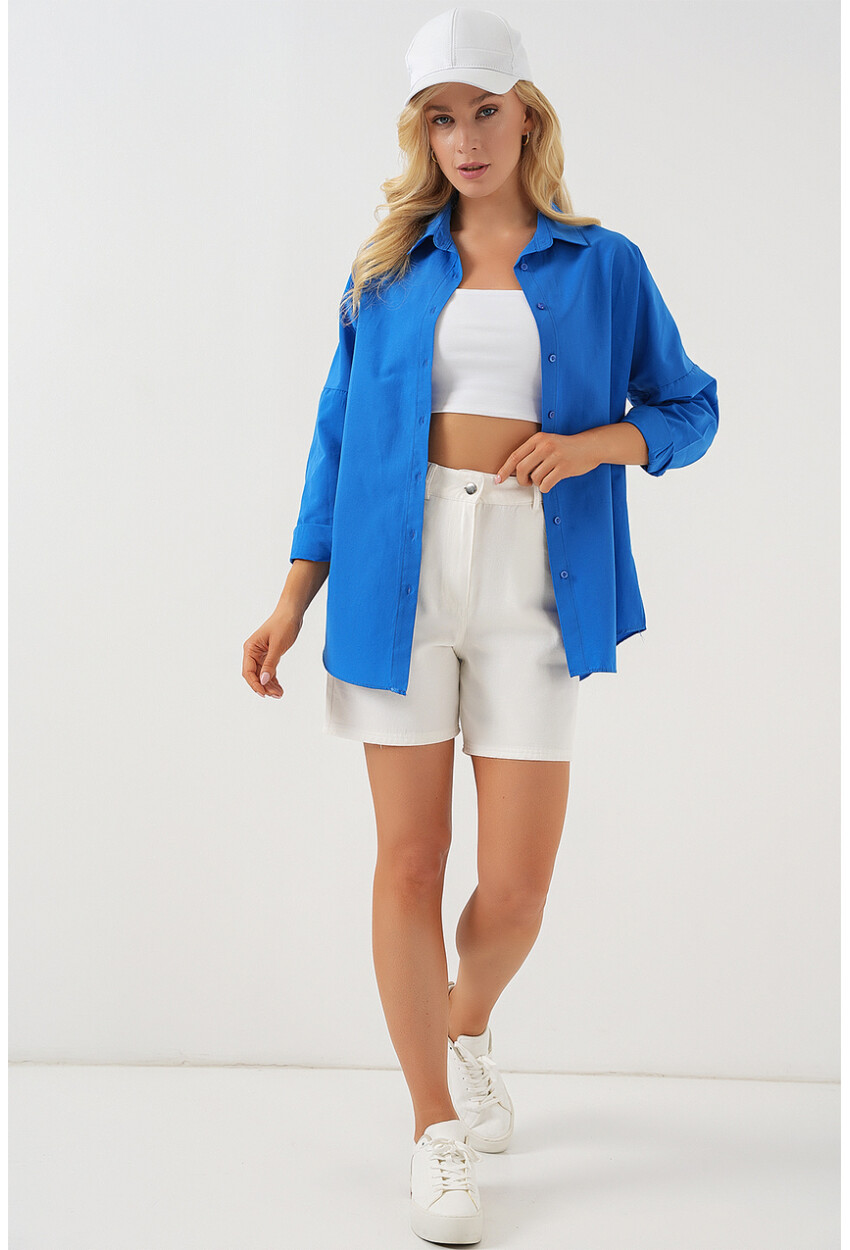 3900 Oversized Long Basic Shirt