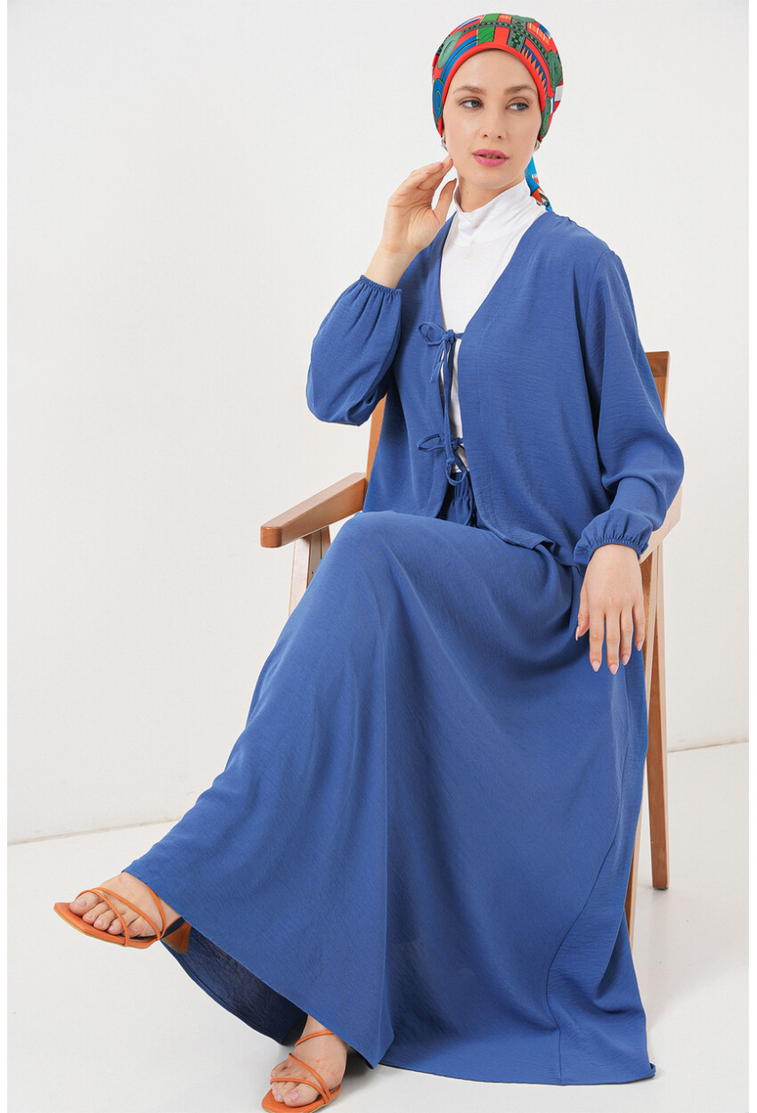 Kadın Ayrobin Kimono Etek İkili Takım 8047