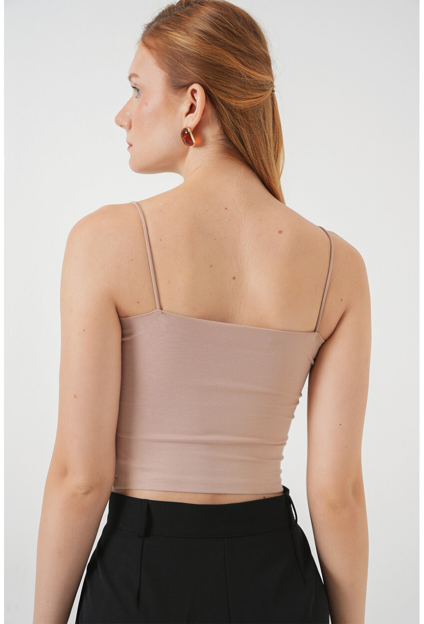 Kadın İp Askılı Basic Crop Atlet 973
