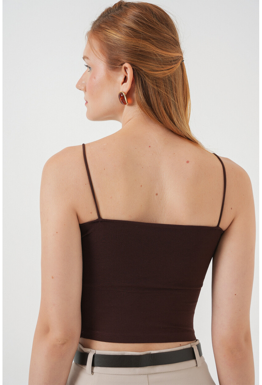 Kadın İp Askılı Basic Crop Atlet 973