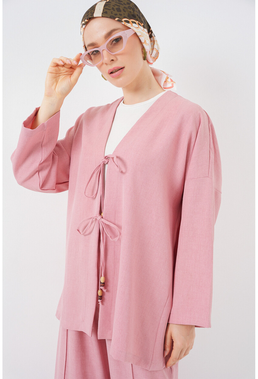 Kadın Keten Kimono İkili Takım 6727