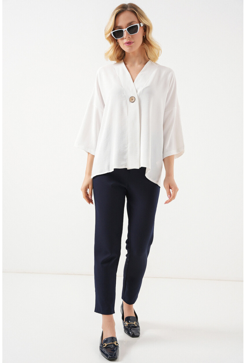 Kadın Kısa Kol Oversize Kimono 5969