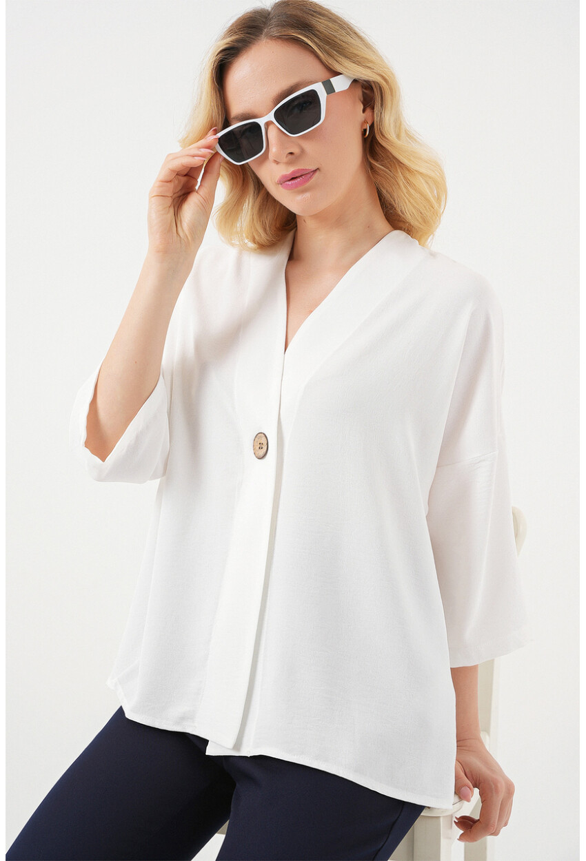 Kadın Kısa Kol Oversize Kimono 5969