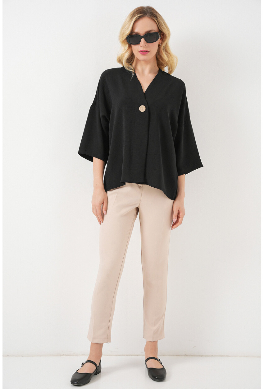 Kadın Kısa Kol Oversize Kimono 5969
