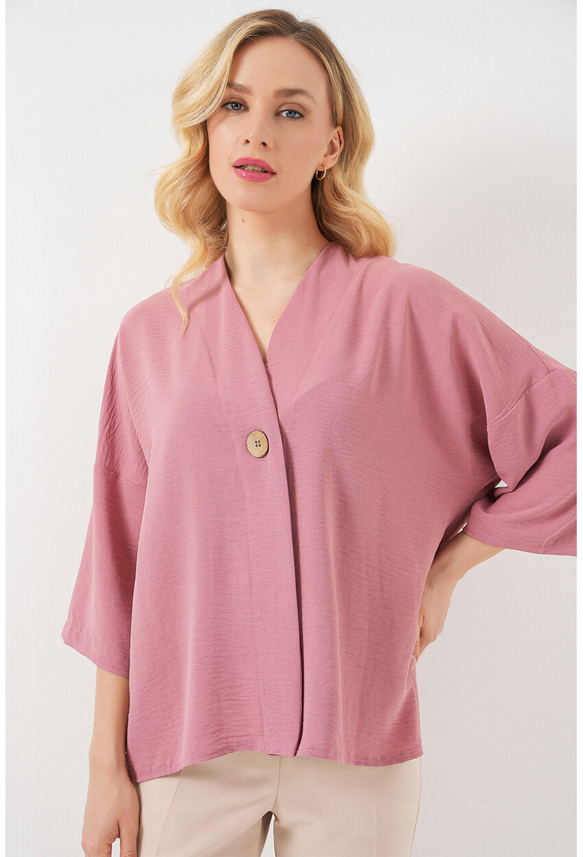 Kadın Kısa Kol Oversize Kimono 5969
