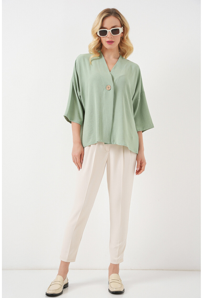 Kadın Kısa Kol Oversize Kimono 5969