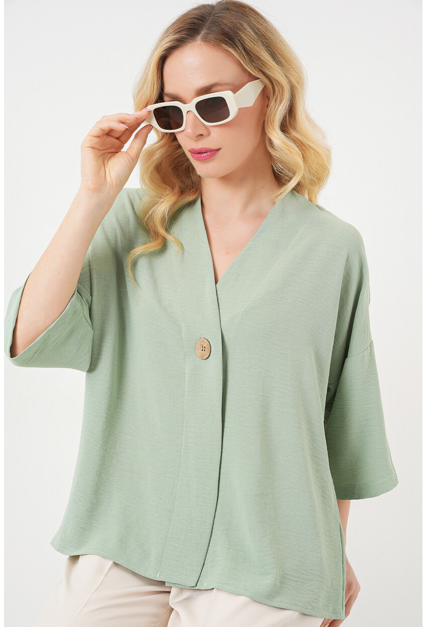 Kadın Kısa Kol Oversize Kimono 5969