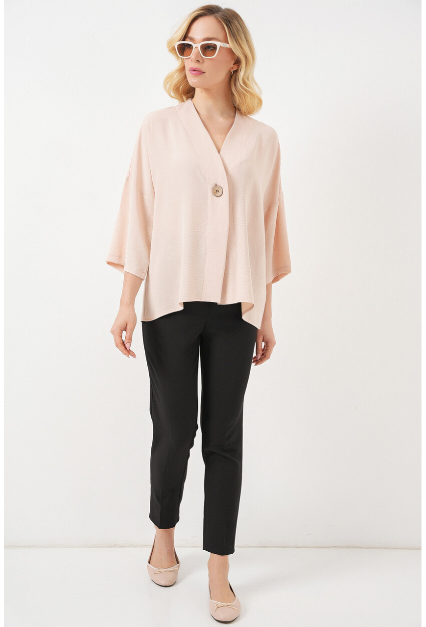Kadın Kısa Kol Oversize Kimono 5969