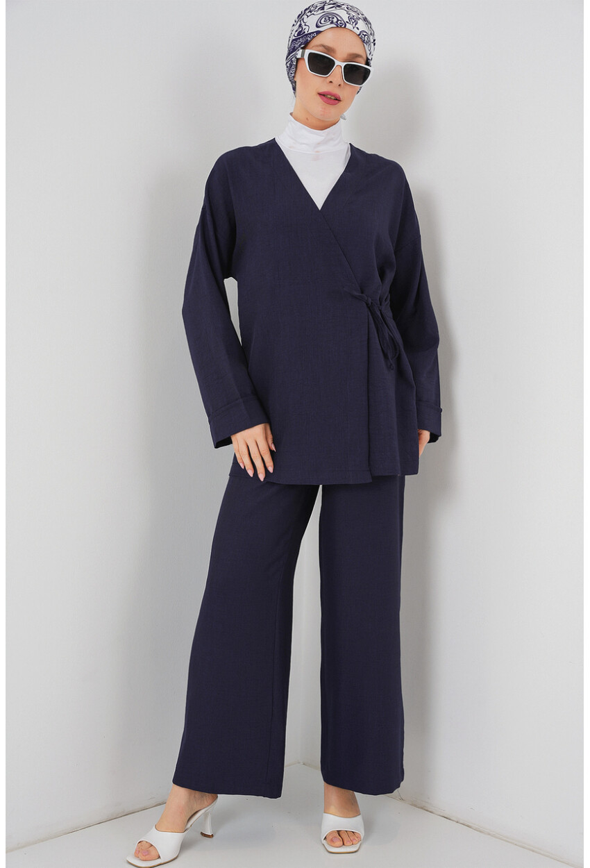 Kadın Kruvaze Yaka Kimono Alt Üst Takım 6743