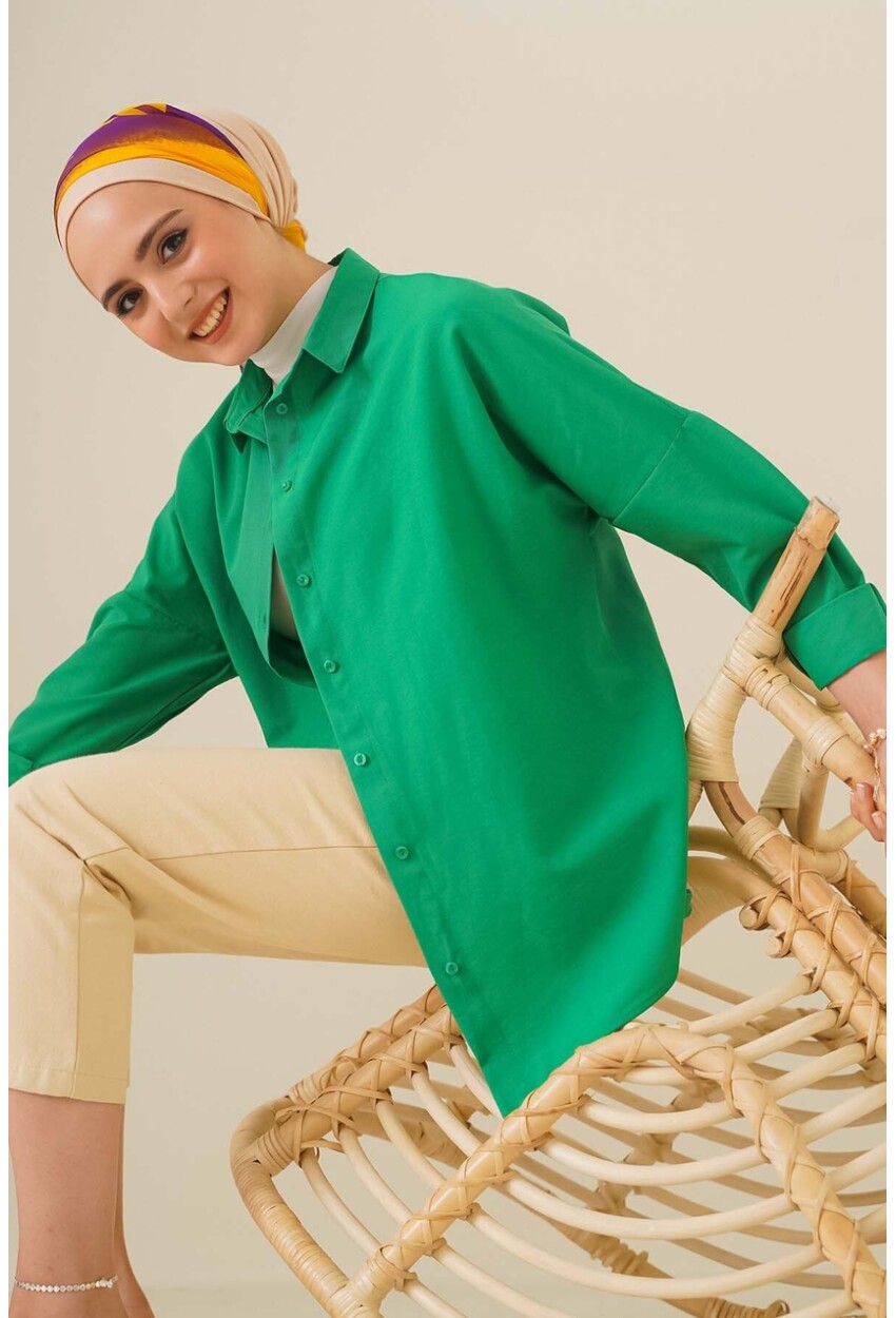 103901 Oversize Basic Tesettür Gömlek