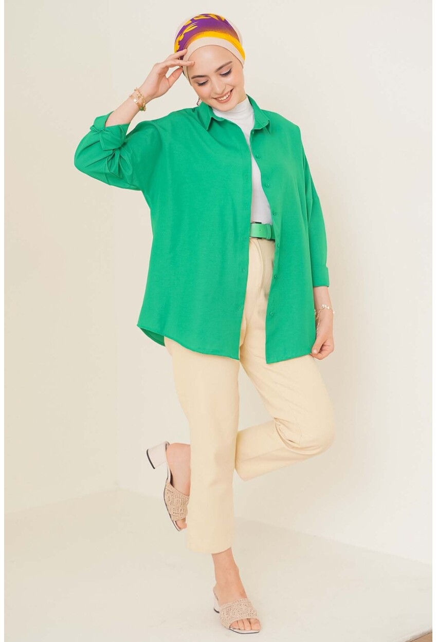 103901 Oversize Basic Tesettür Gömlek