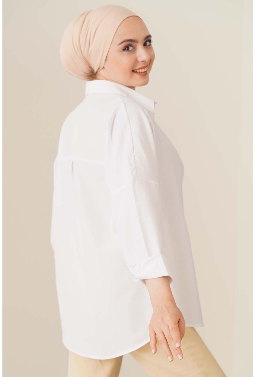 103901 Oversize Basic Tesettür Gömlek