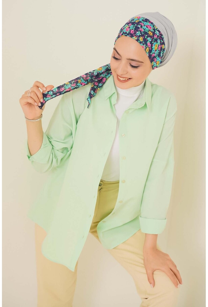 103901 Oversize Basic Tesettür Gömlek