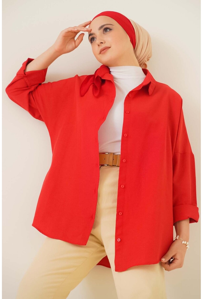 103901 Oversize Basic Tesettür Gömlek