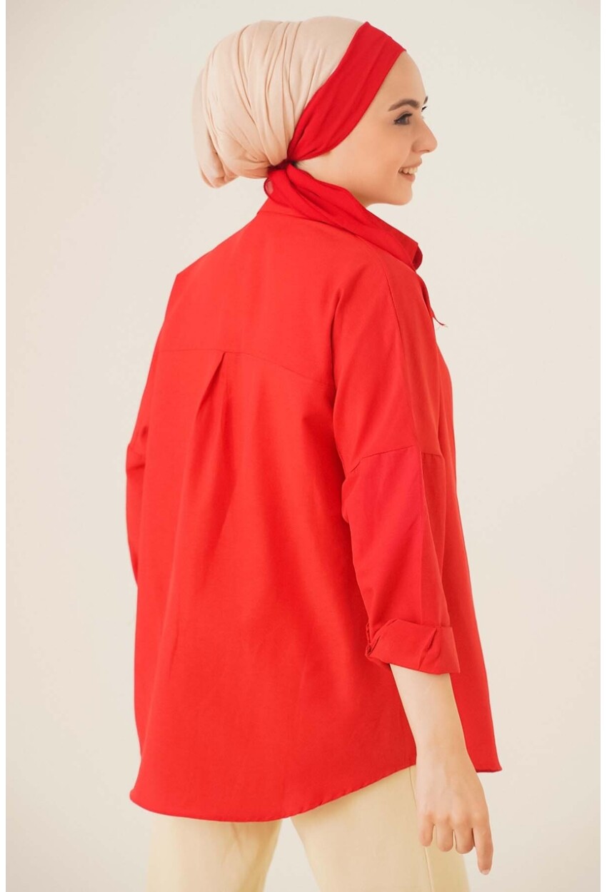103901 Oversize Basic Tesettür Gömlek