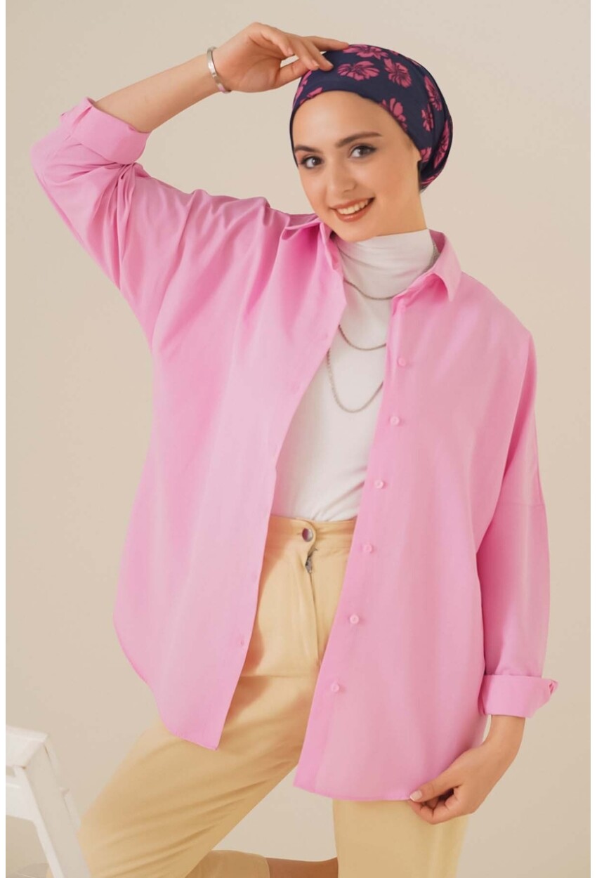 103901 Oversize Basic Tesettür Gömlek