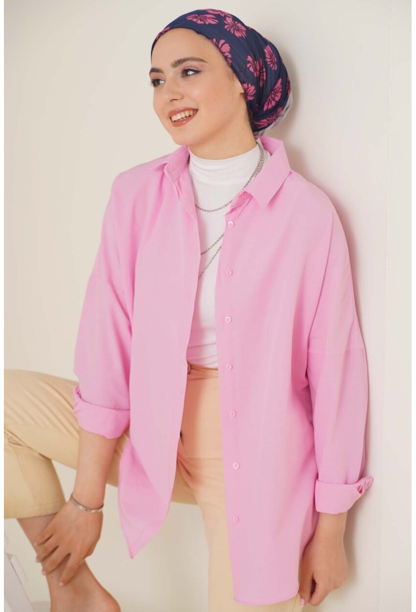 103901 Oversize Basic Tesettür Gömlek