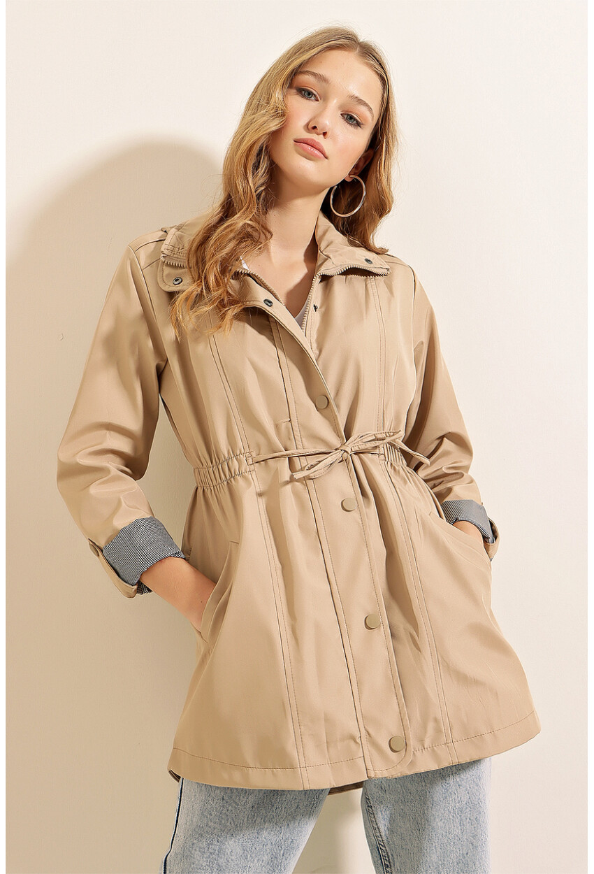 10322 Trench Coat With Drawstring Waist