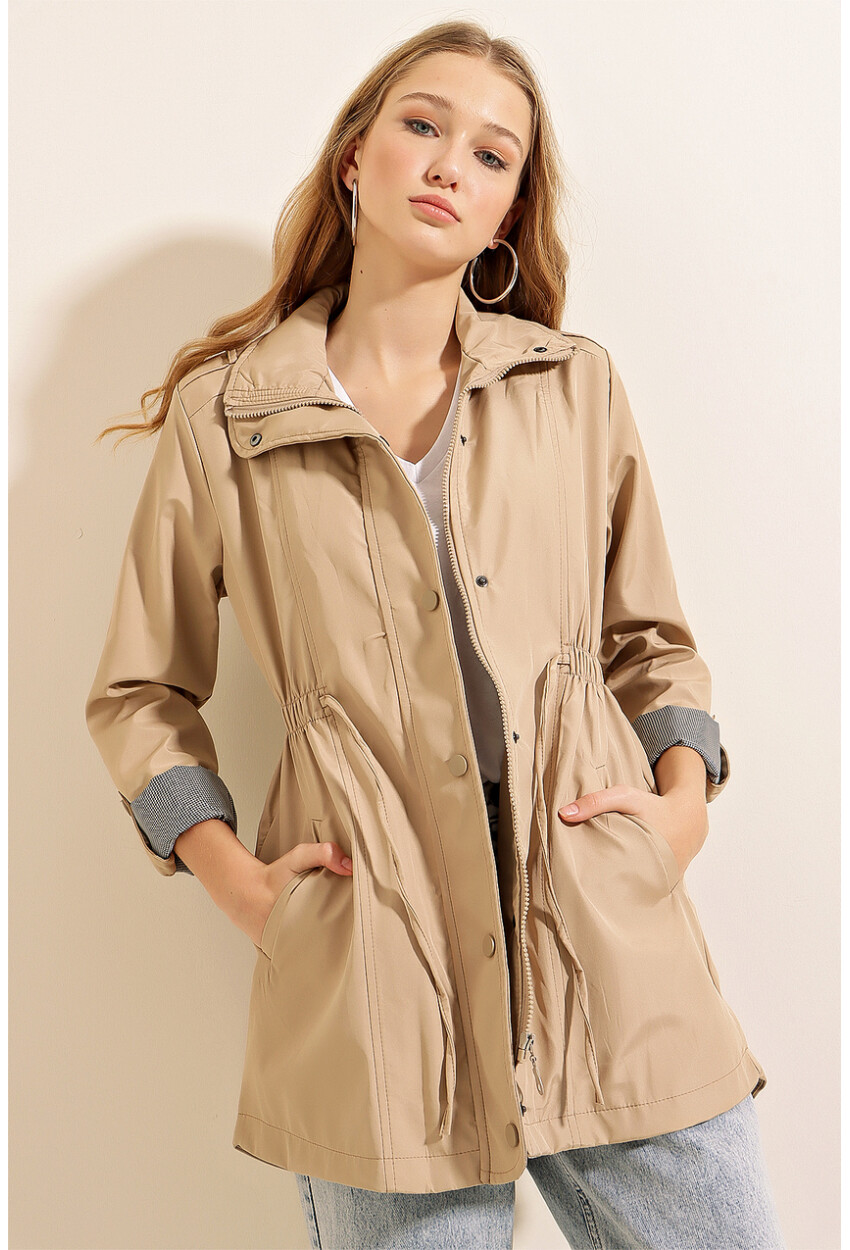 10322 Trench Coat With Drawstring Waist