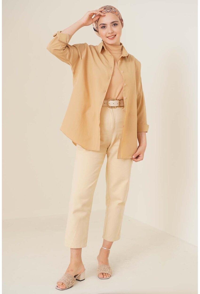 103901 Oversize Basic Tesettür Gömlek