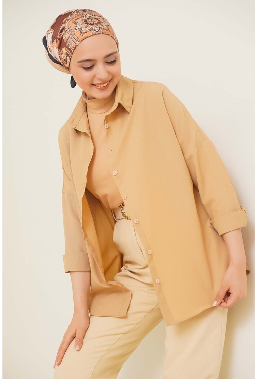 103901 Oversize Basic Tesettür Gömlek