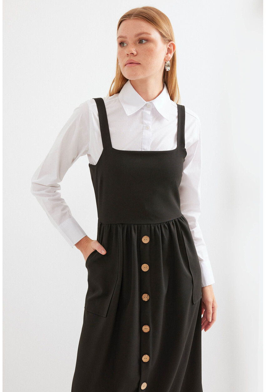 2490 Long Pinafore Dress