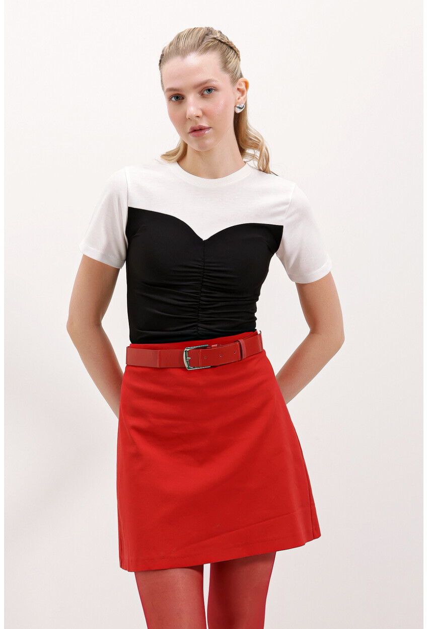 4314 Ruched Basic T-Shirt