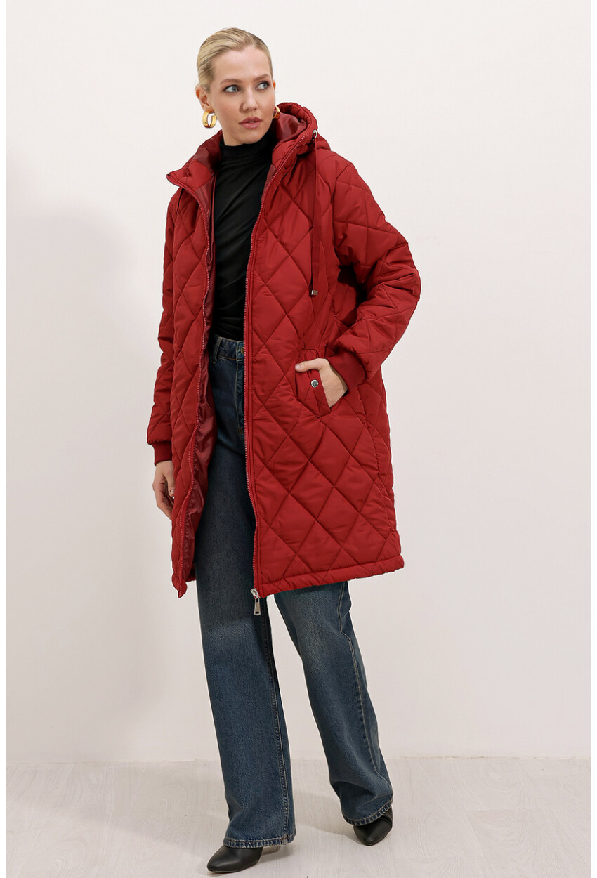 5138 Quilted Long Puffer Coat