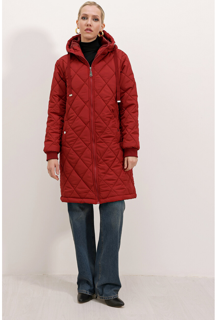 5138 Quilted Long Puffer Coat