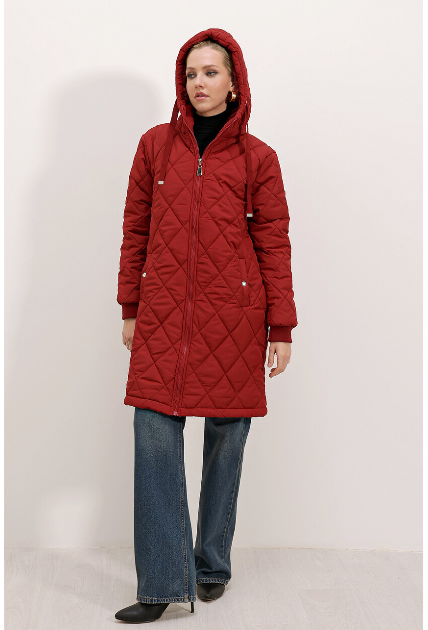 5138 Quilted Long Puffer Coat