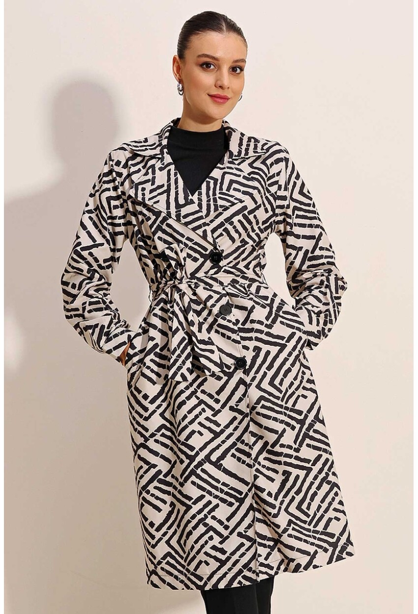 5853 Wrap Collar Trench Coat