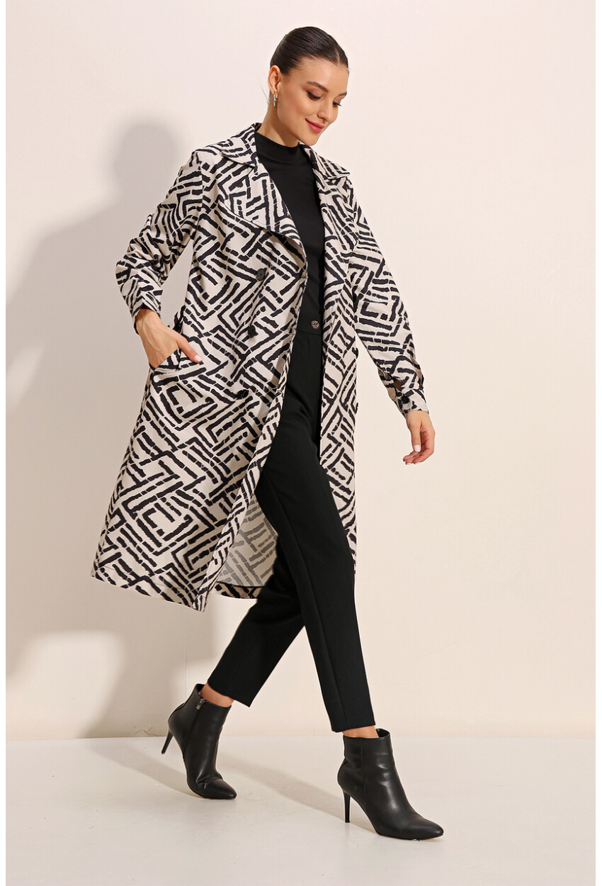 5853 Wrap Collar Trench Coat