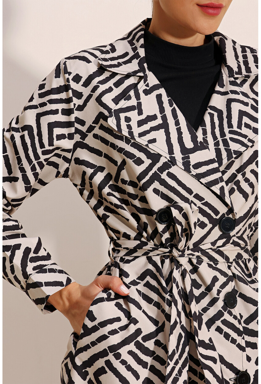5853 Wrap Collar Trench Coat