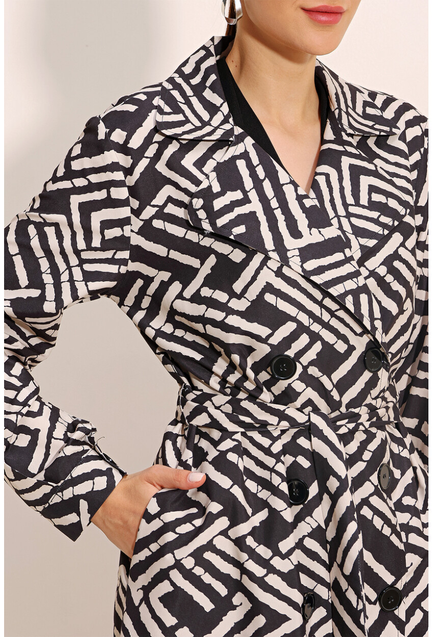 5853 Wrap Collar Trench Coat