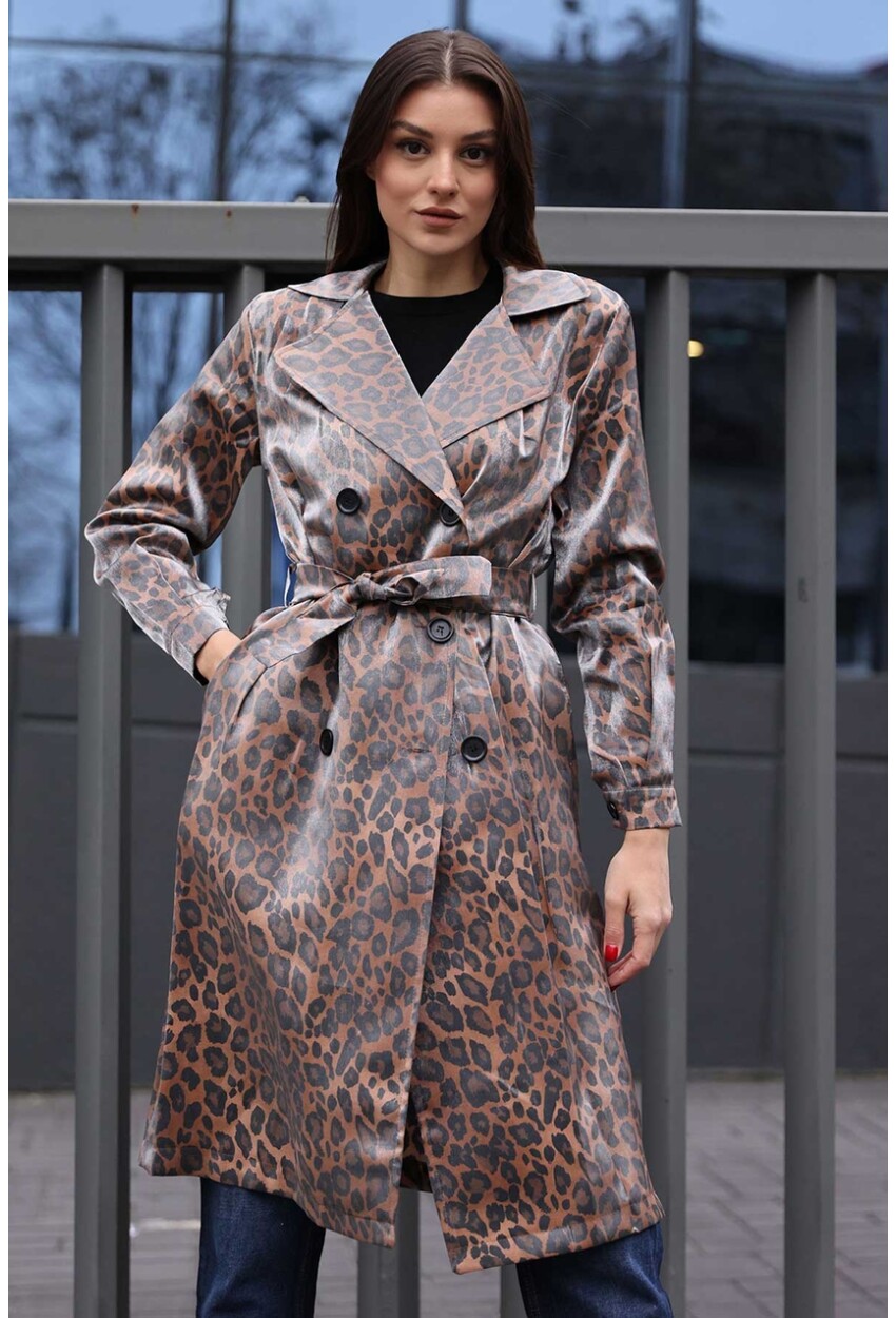 5853 Wrap Collar Trench Coat