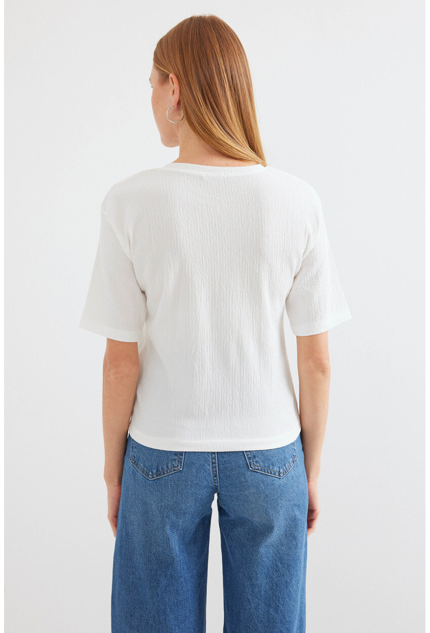 912 Baskılı Örme Basic Tişört