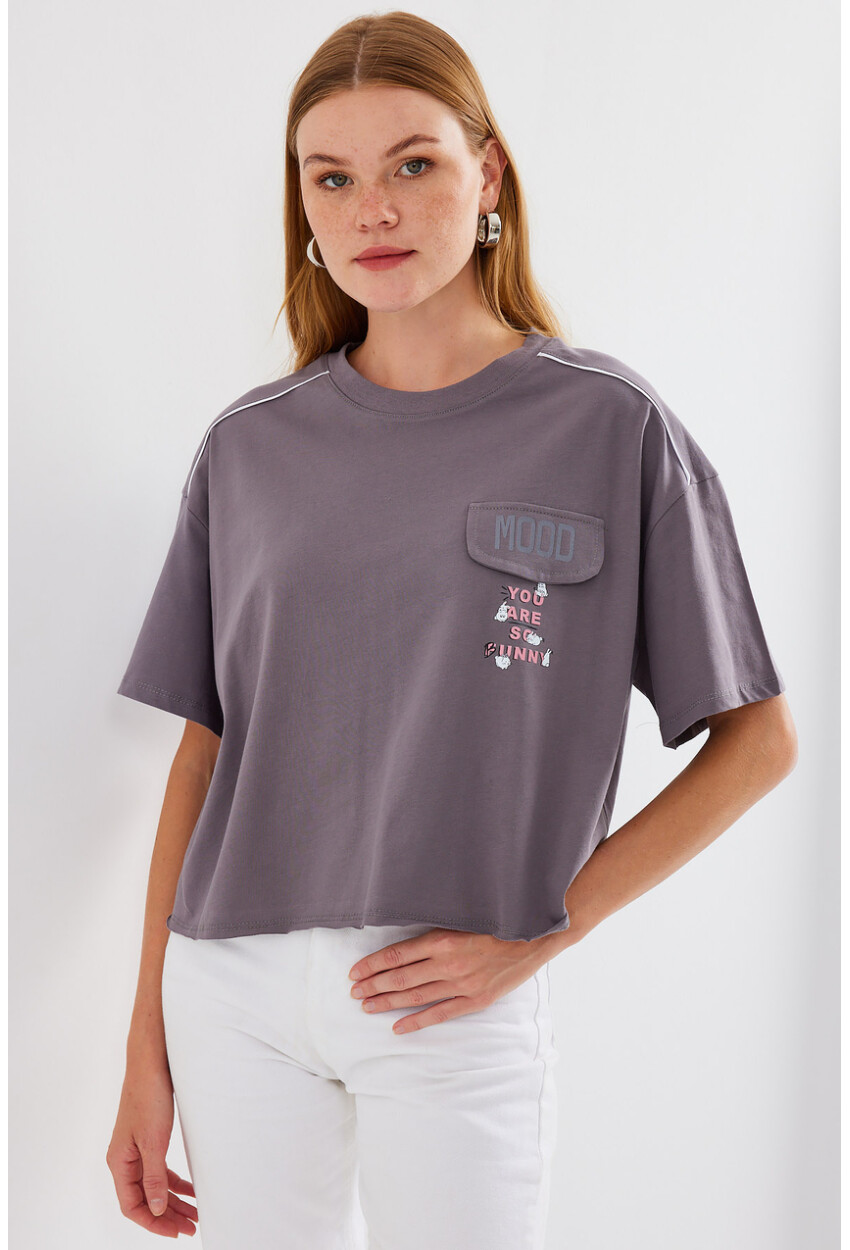 4321 Oversized T-Shirt With Pocket Detail