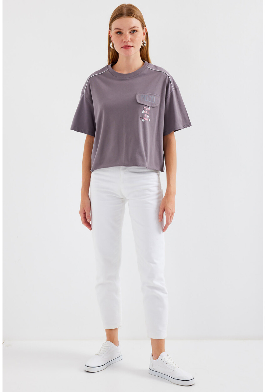 4321 Oversized T-Shirt With Pocket Detail