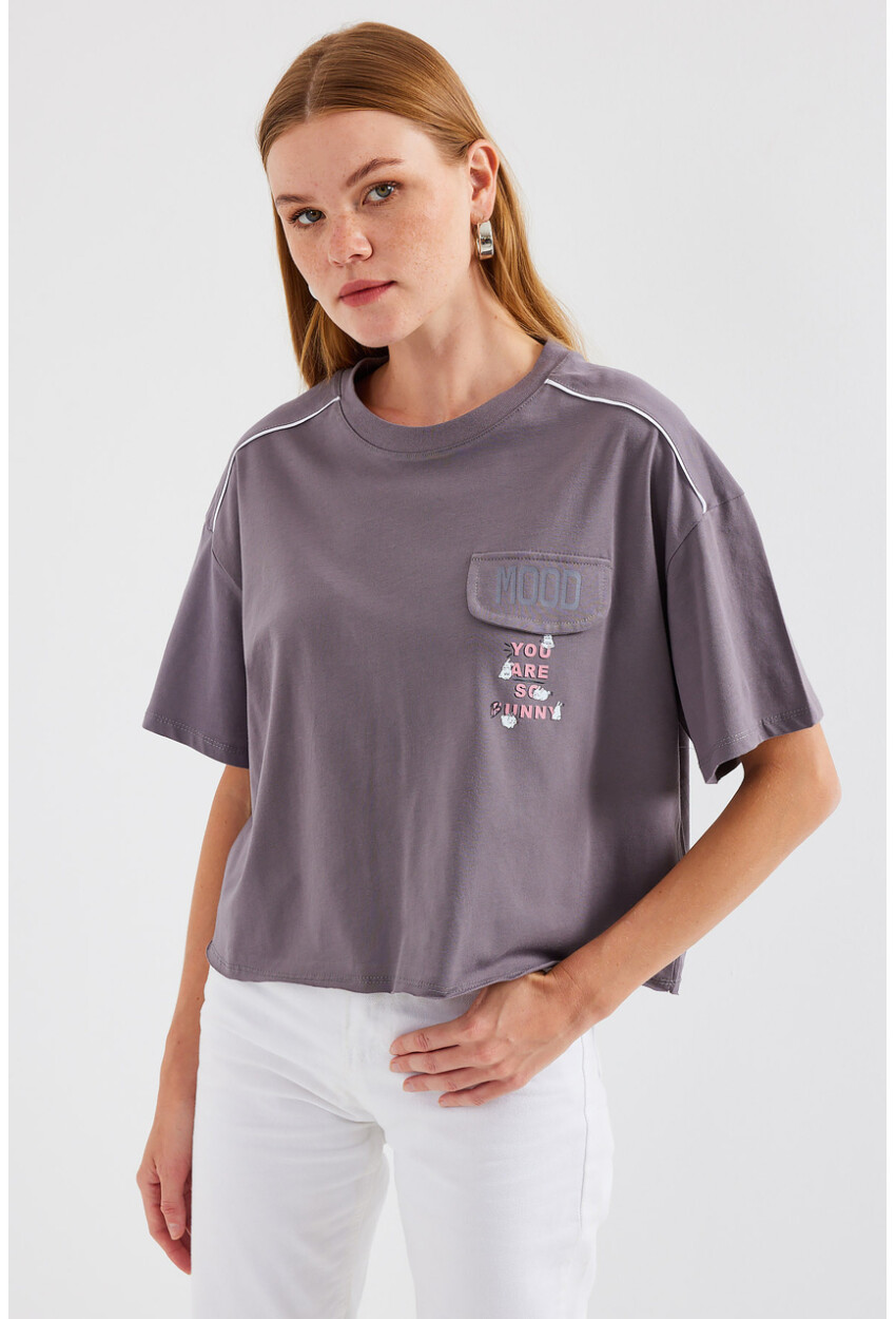 4321 Oversized T-Shirt With Pocket Detail