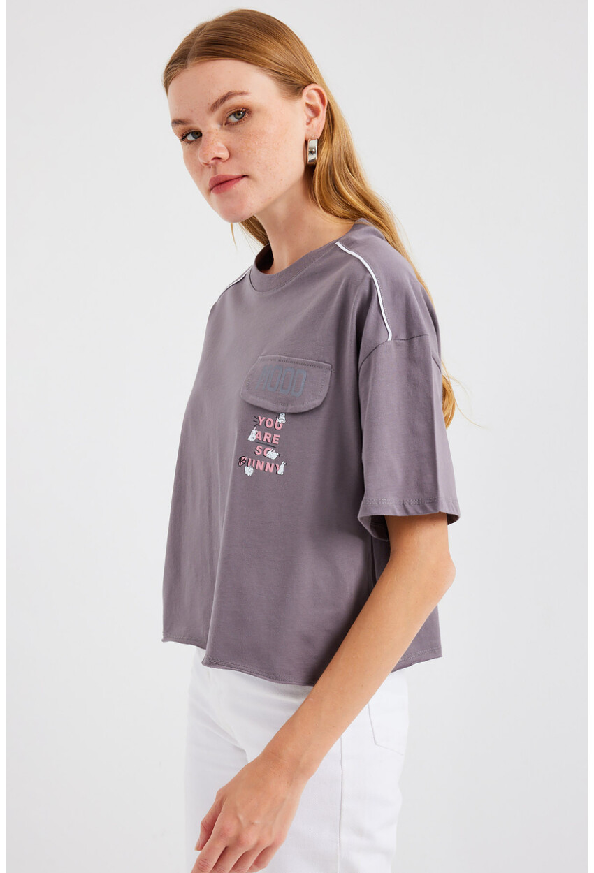 4321 Oversized T-Shirt With Pocket Detail