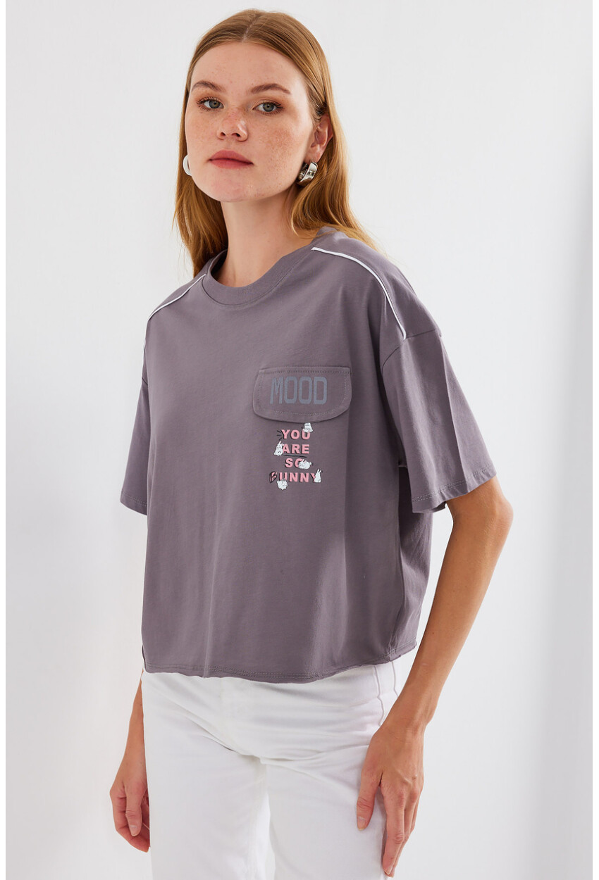 4321 Oversized T-Shirt With Pocket Detail