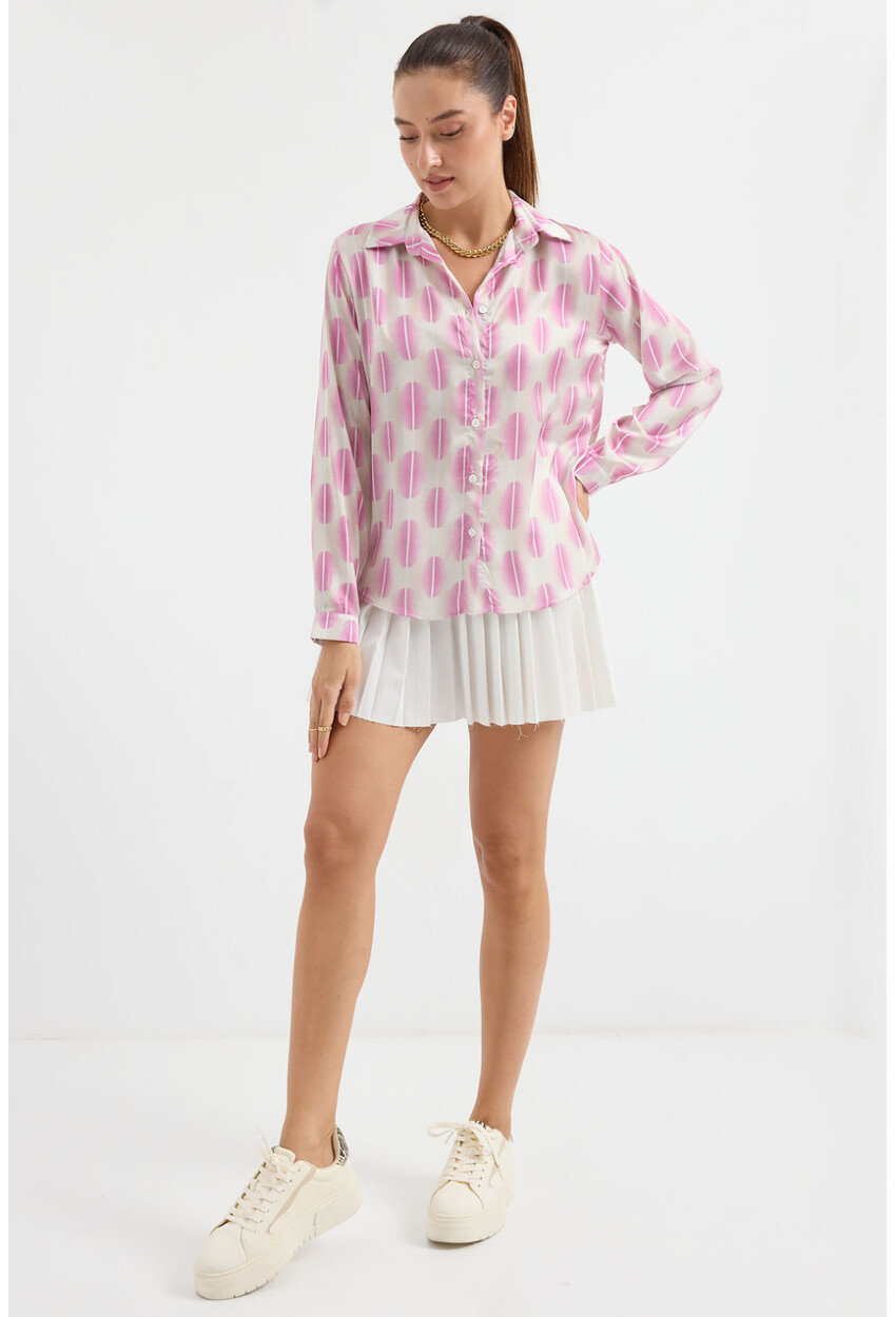 3964 Light Draped Satin Shirt