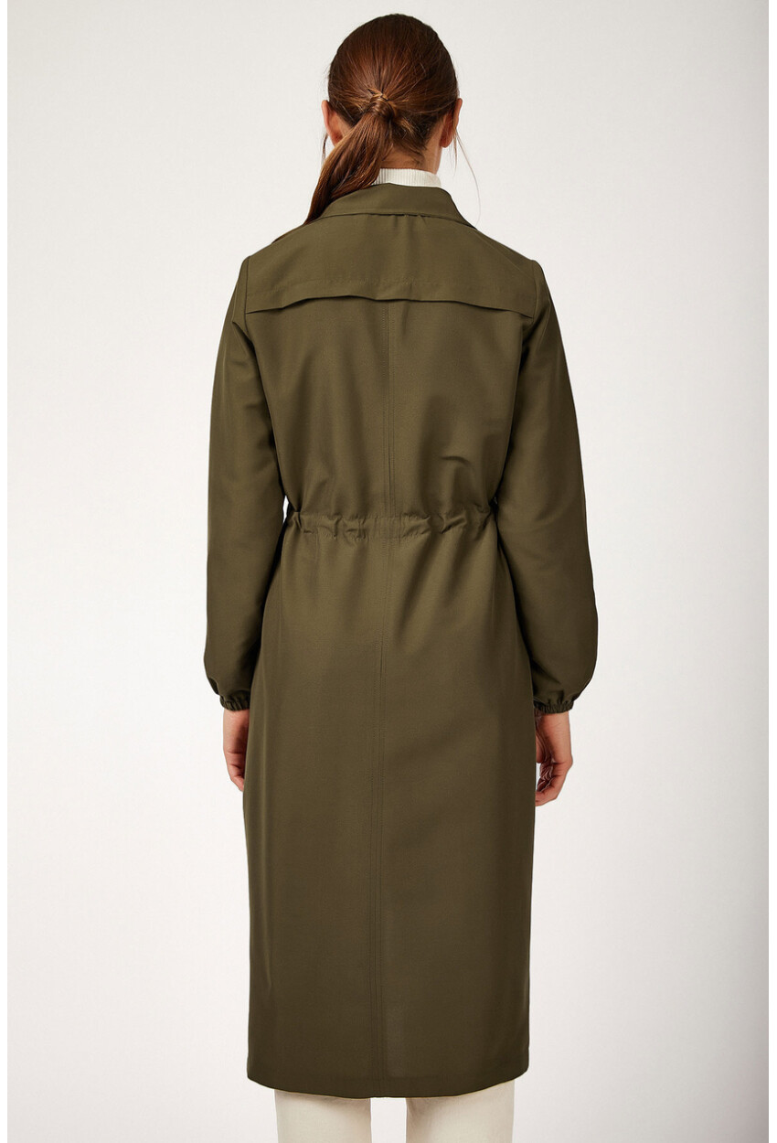 5677 Full-Length Zippered Hijab Trench Coat