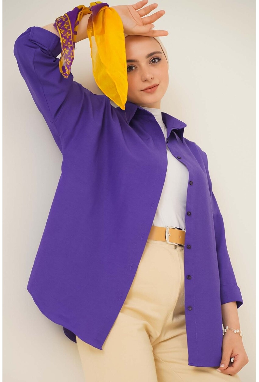 103901 Oversize Basic Tesettür Gömlek