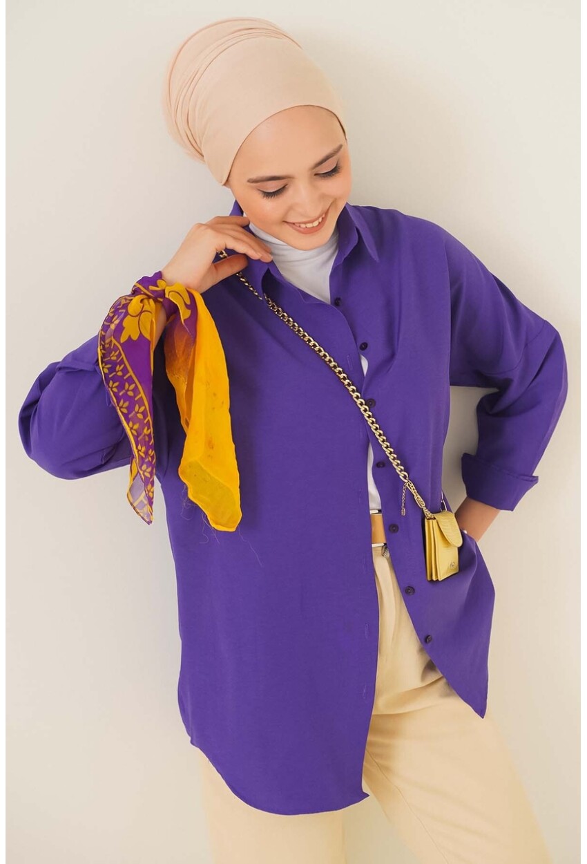 103901 Oversize Basic Tesettür Gömlek