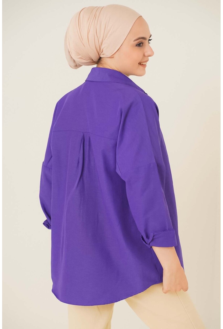 103901 Oversize Basic Tesettür Gömlek